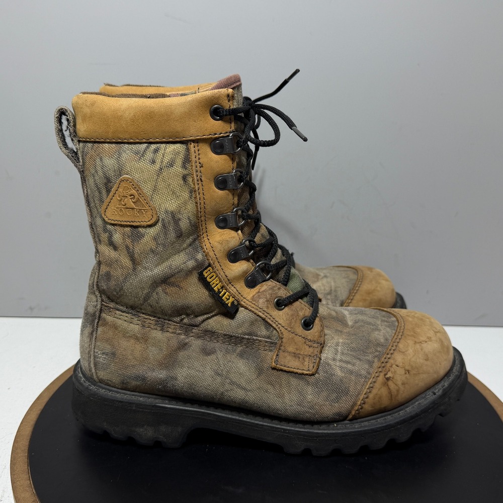 Rocky BearClaw Hunting Boots Men 8.5‎ Wide Gore-Tex 600g Camo Brown Tan Gorpcore
